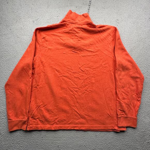 Polo by Ralph Lauren 1/4 Zip Orange Pullover Sweater Men XL Ribbed Pony Logo Red - Picture 8 of 10